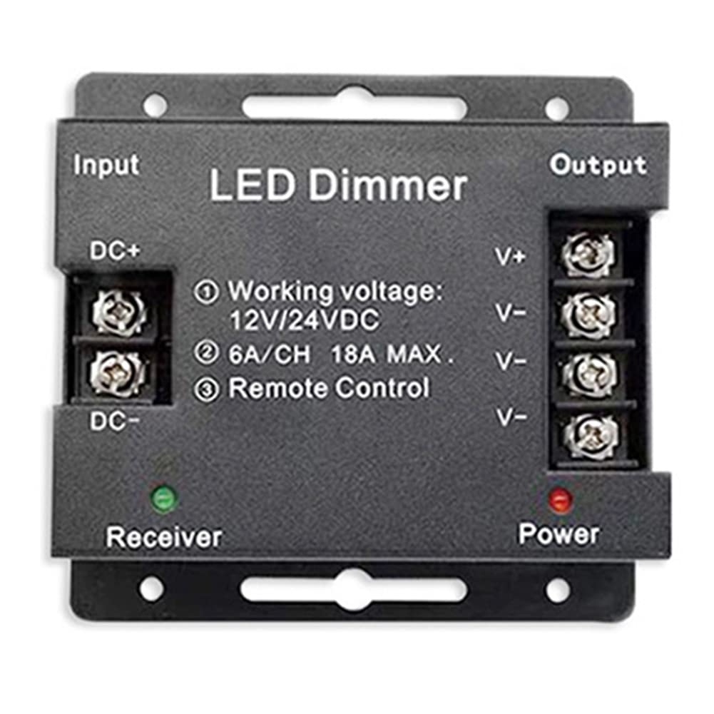 18A LED Monochrome ContrôLeur Gradateur 12V 24V avec TéLéCommande Tactile pour Barre Lumineuse Couleur