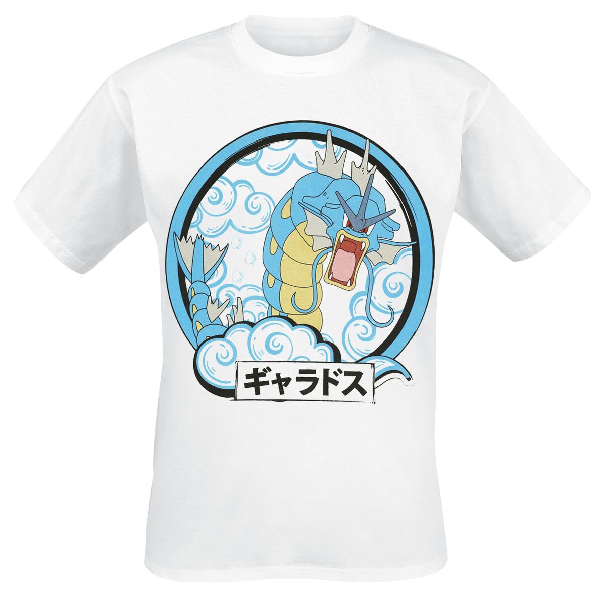 EMP Pokémon Gyarados Herren T-Shirt – Weiß, Größe M, 100% Baumwolle