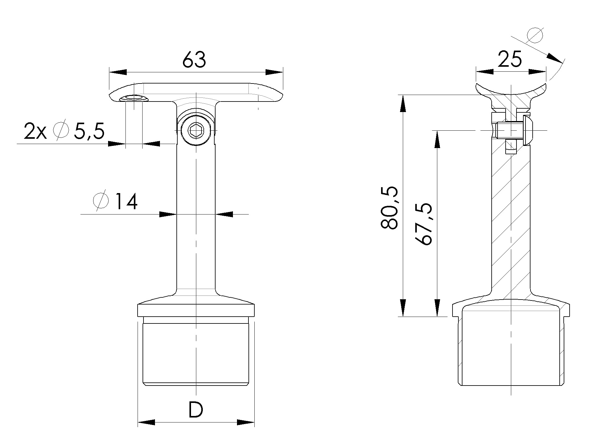 Sellon24® Pali in acciaio inox Ø 42,4, altezza 900 mm, con 4 supporti trasversali Ø 12,0, ringhiera V2A, balcone laterale, tubo rotondo per terrazze, piastra di supporto