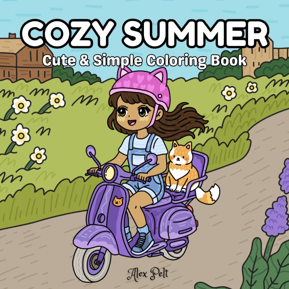 Cozy Summer: Cute & Simple Coloring Book