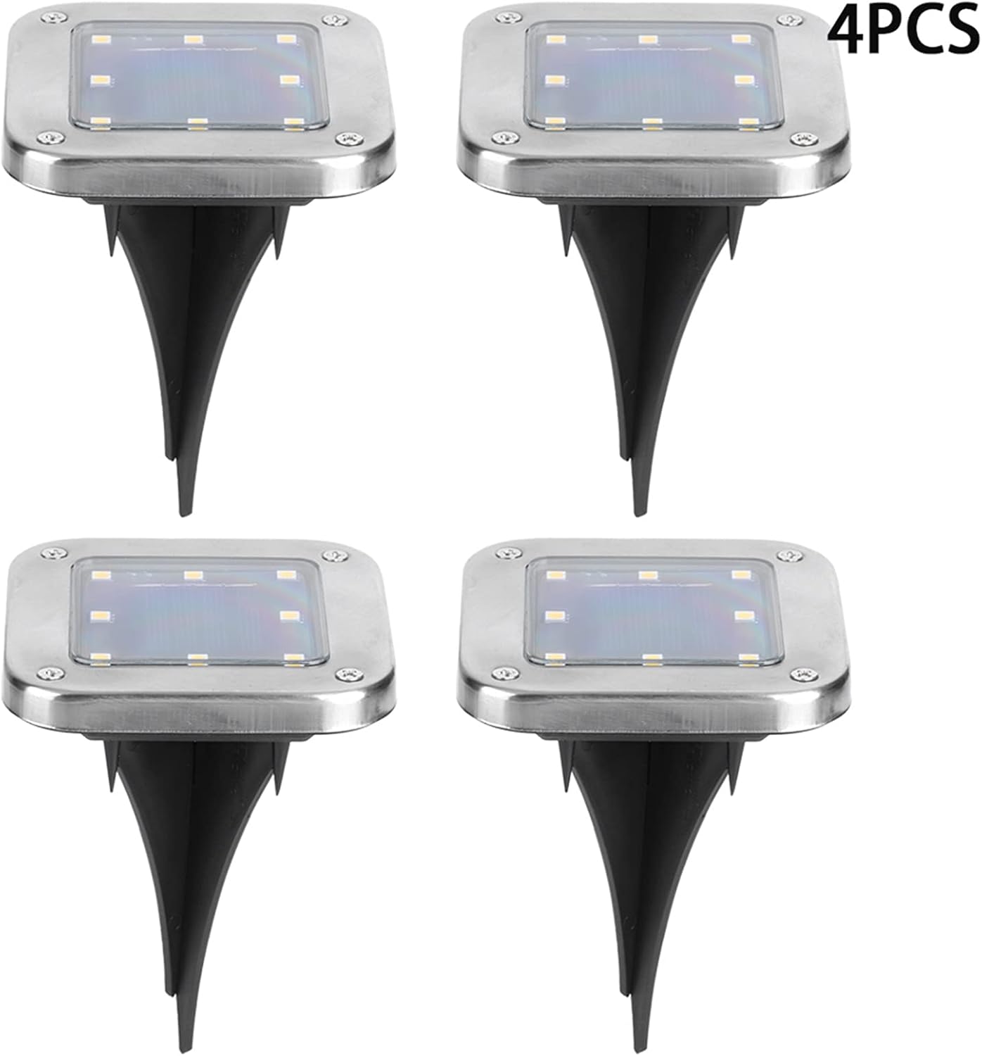 4pcs 8LED Solar Buried Light, Solar Ground Lights, Waterproof Garden Solar Lights, Under Ground Lamp Outdoor Pathway Garden Decor