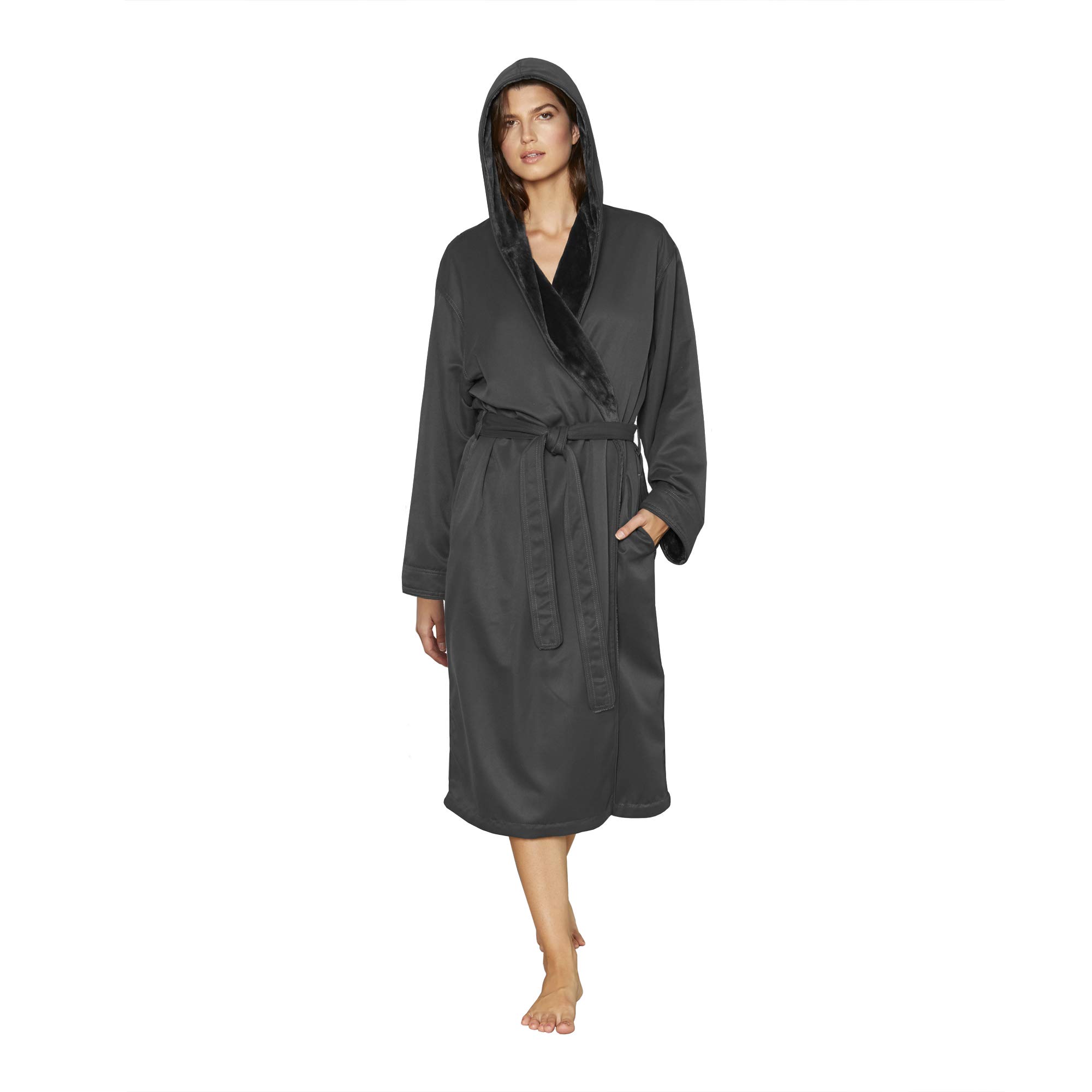 Mansfield Unisex Microfiber Shimmer Lined Hooded Spa Robe