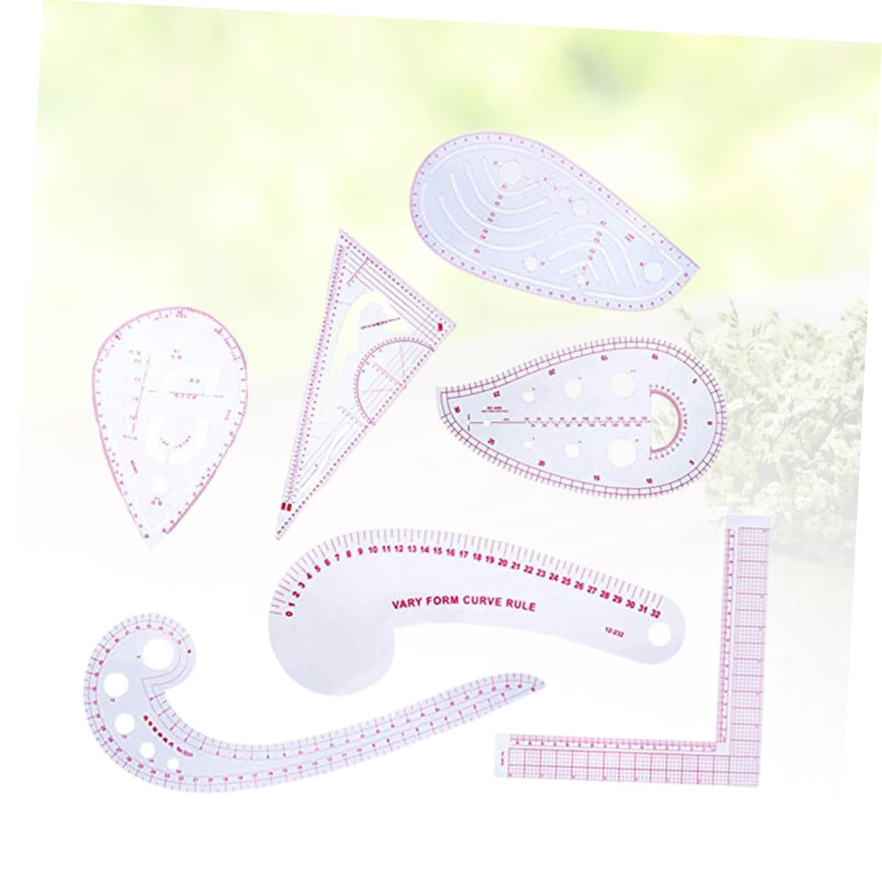 SHINEOFI 7 Piezas Reglas de Corte para Costura Herramientas de Medición Reglas Multifuncionales para Patchwork Acolchado Uso el Hogar Medida para Ropa