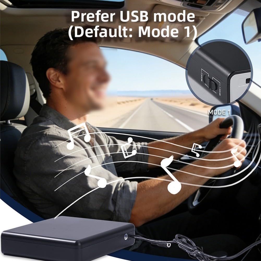 Lettore CD Portatile per Veicoli con Ingresso AUX e Trasmettitore per fm Integrato, Uscita USB, and Play, Struttura Robusta in ABS, Misure 16x15.5x3.8CM