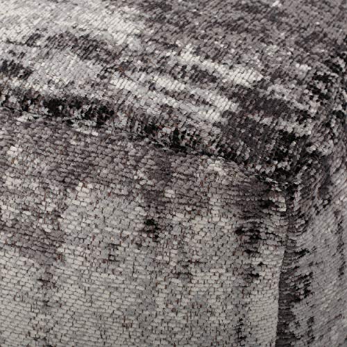 Christopher Knight Home Hannah Hand-Loomed Boho Fabric Cube Pouf, Gray, Ivory, Black #TOP2