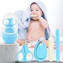 Sparkle Joy 6-in-1 Baby Grooming and Manicure Kit for Infants and Toddlers - Includes Scissors, Nail Clipper, Hair Brush, Filer, and Comb (Sea Green) gallery image