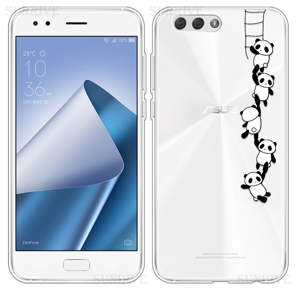 Sunrive Cover compatibile con Asus ZenFone 4 ZE554KL, Custodia Case in molle Trasparente silicone Morbida Flessibile Antigraffio protettiva back custodie (Q Cane 2