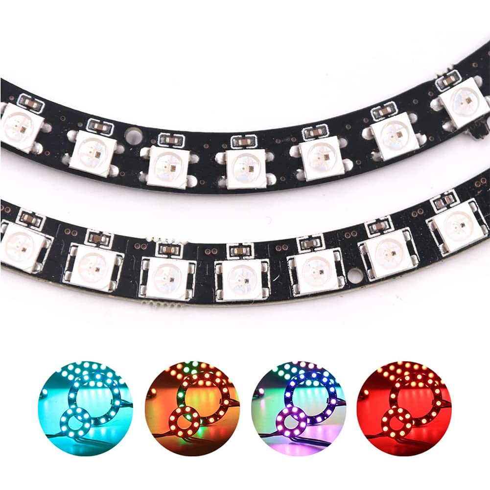 Produktbild von 24er WS2812 LED Ring – 5050 RGB Vollfarbe, Programmierbar Mit Stecker, 5V Für Arduino, Raspberry Pi & ESP8266