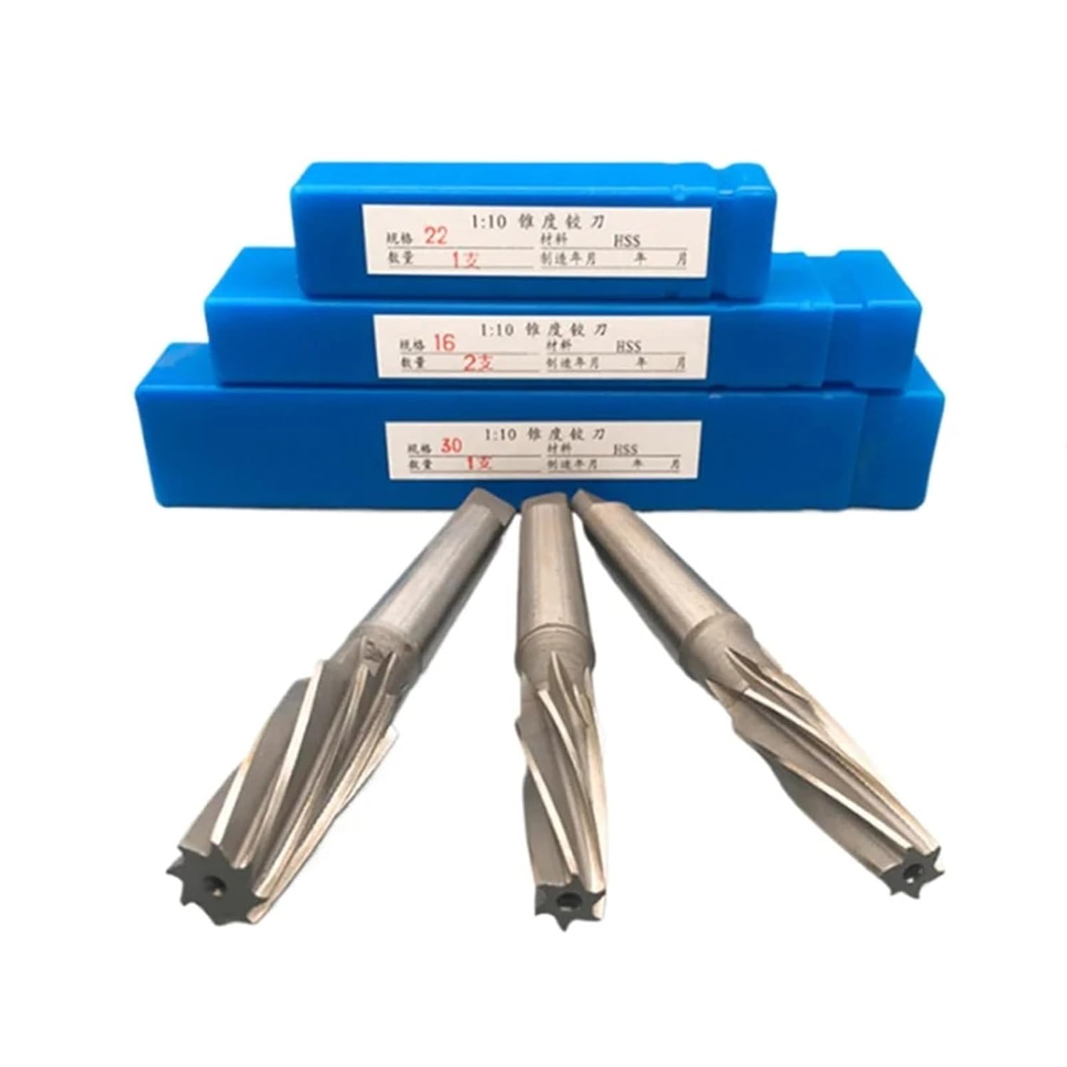 1: 10 Spiral Groove HSS Taper Machine Reamer 8-46mm, Used for Cutting and Grinding Holes in Machine Tools(Model 46)