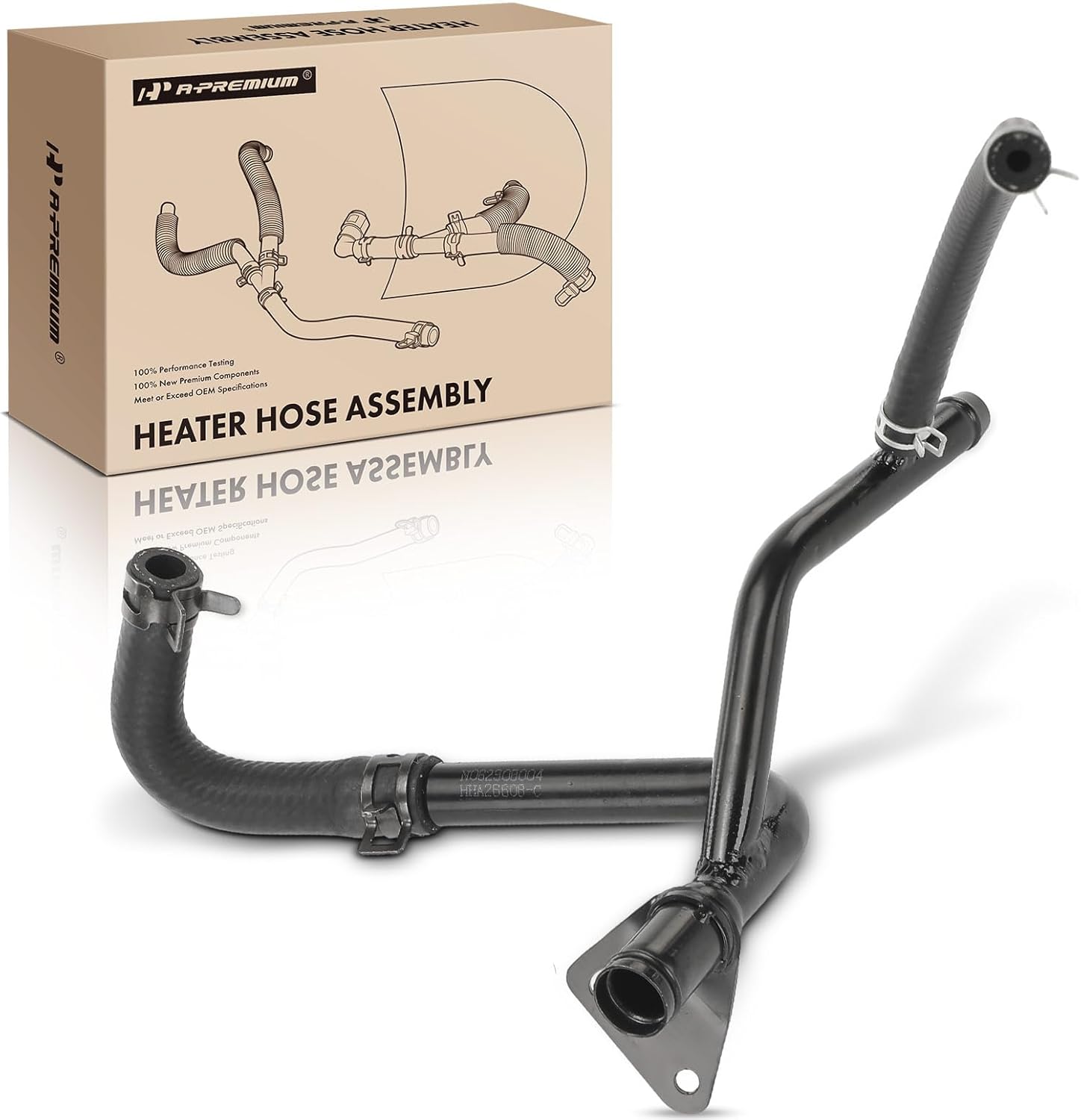 A-Premium HVAC Heater Water Outlet Hose Pipe Line Assembly with Clamp Compatible with Ford 2001-2003 F-150, 2004 F-150 Heritage, 2003 E-150/E-150 Club Wagon/E-250, E-150 Econoline Club Wagon