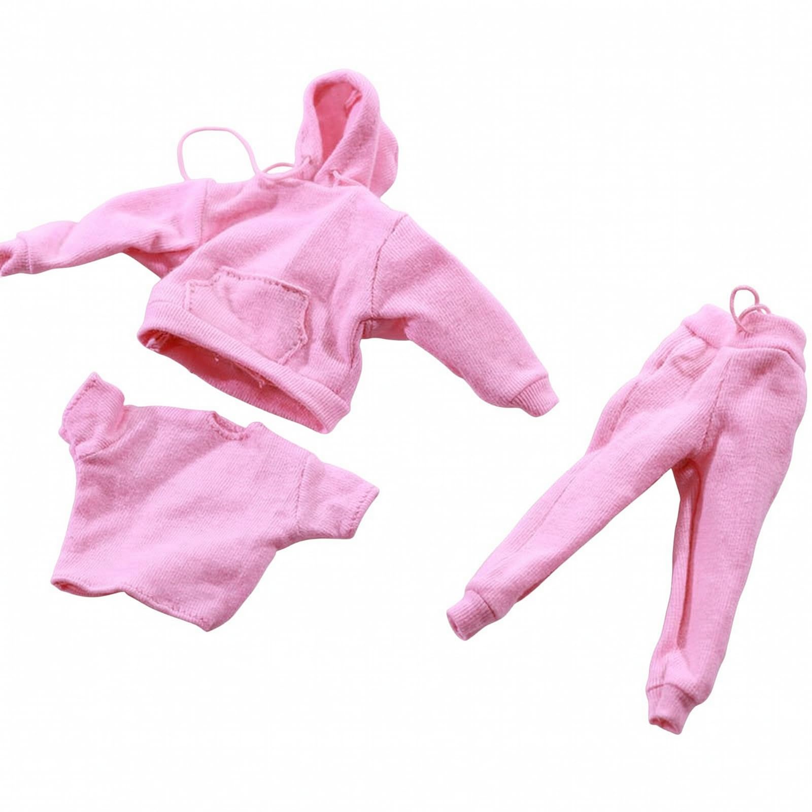 TISHITA 3 Pezzi Completo per Bambole con Felpa | Cuciture Visibili Realistiche, Vestiti in 1/12, Design Flessibile e Leggero, Costume per Action Figure con Gilet,