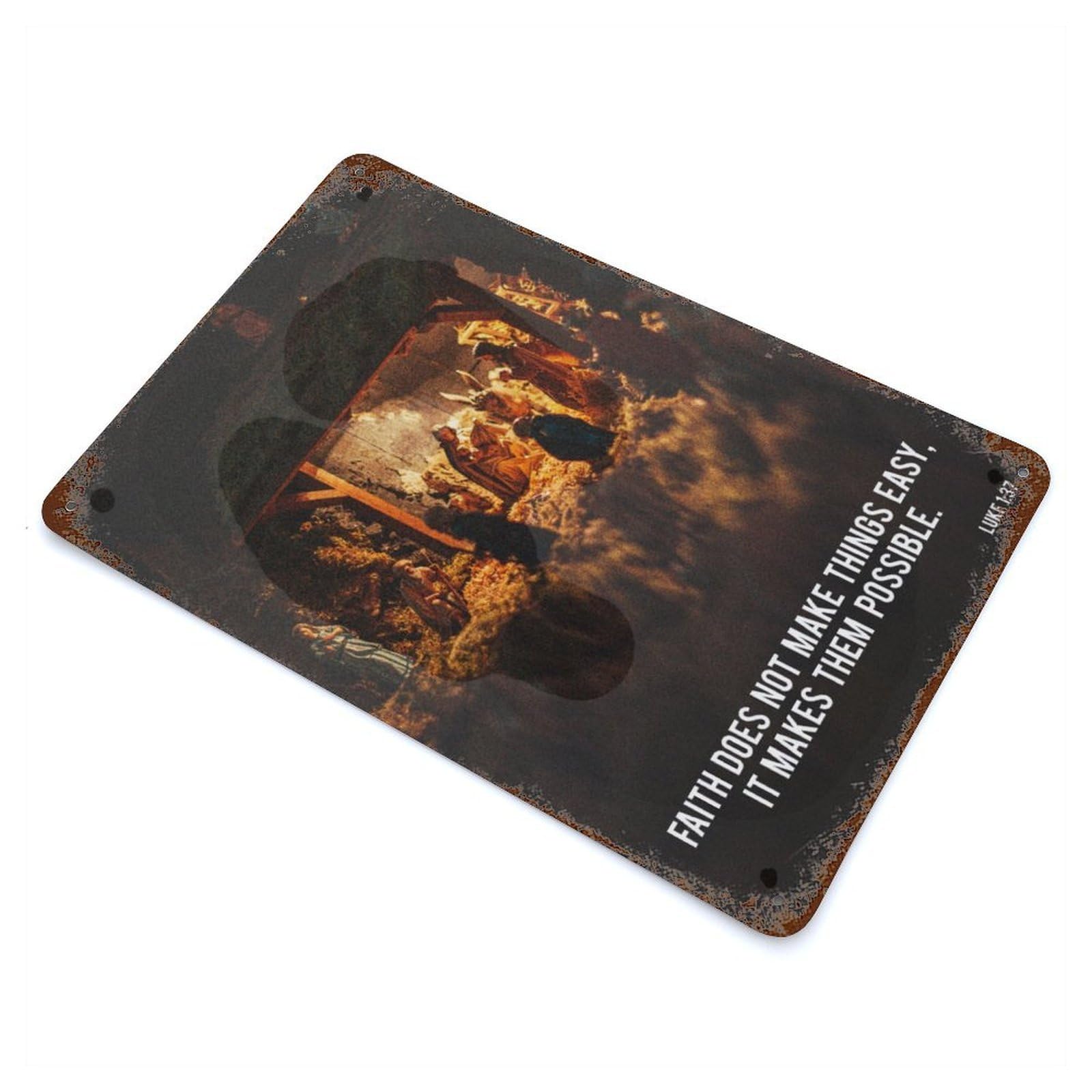Christ Catholic Rust Effect Tin Sign 11.8"x7.9", Novelty Wall Decor for Garage, Pub Or Kitchen