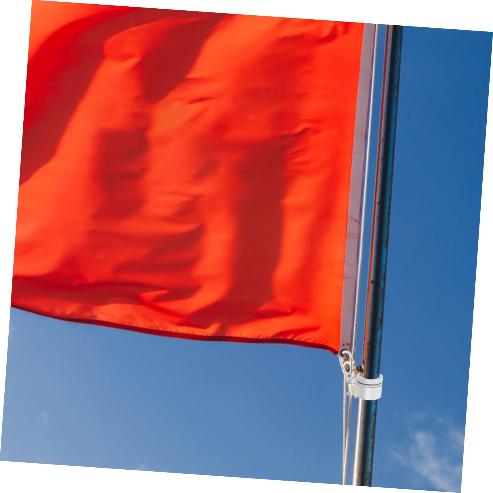 2 Anneaux De Mât De Drapeau Rotatifs Shiwaki - Boucles Pivotantes En Alliage D'Aluminium Avec Mousquetons, Anti-Enroulement 360°, Pour Mât 1,8 à 2,5 Cm