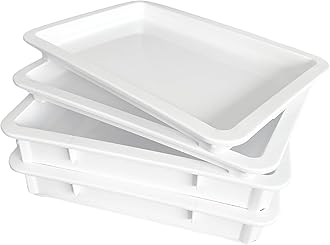Pizza Dough Proofing Box Commercial Quality with lid - 2 boxes and 2 lids Included. Stackable and Perfect to use as Pizza dough proofing container or bread proofing box (17.50 x 13 Inches)