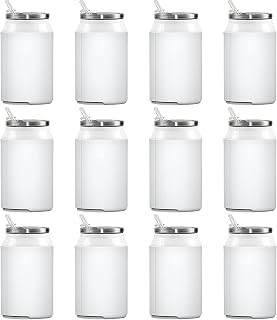 MR.R 12 Pieces Sublimation Beer Can Cooler Sleeves Blanks, DIY Personalized Sublimation Sleeves for Weddings, Bachelorette Parties