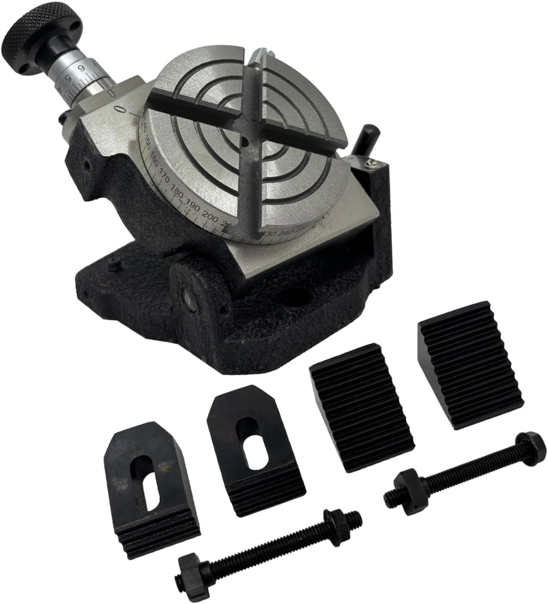 Tilting Rotary Table (3"/80 mm) with M6 Clamp Kit - Ideal for Milling and Machining