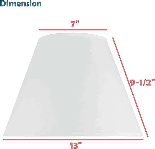 Miniatura 4 de Aspen Creative 32685A Transitional Empire Shape Spider Construction Lamp Shade in White Faux Linen, 7" Top x 13" Bottom x 9-1/2" Slant Height