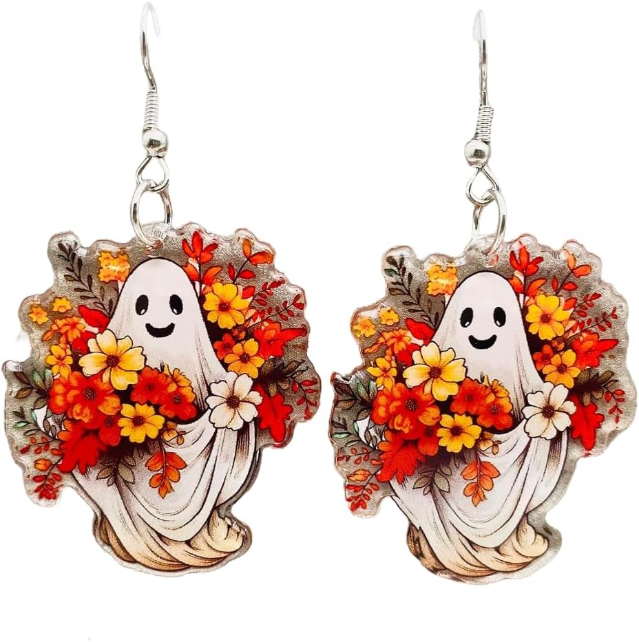 1 pair of Halloween pendant earrings fashion funny acrylic