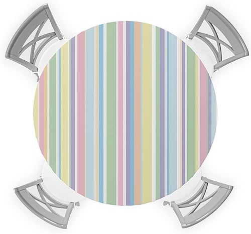 SEVENBABU Mantel redondo de Navidad de 45 a 54 pulgadas, impermeable, reutilizable, mantel elástico redondo ajustable para fiestas al aire libre,