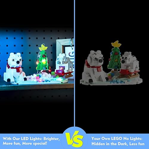 Miniatura 2 de LocoLee Kit de luces LED para Lego Wintertime Polar Bears 40571, juego de iluminación creativa, accesorios compatibles con Lego Poler Bears 40571