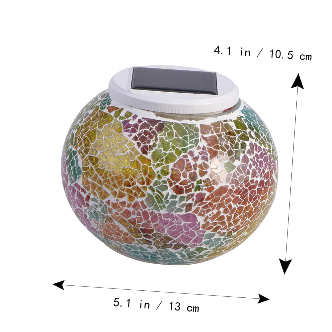 Kisangel Lampada Solare da Esterno in Vetro a Sfera Luce Colorata e Modalità Singola, Risparmio Energetico, per Giardino e Decorazioni Natalizie