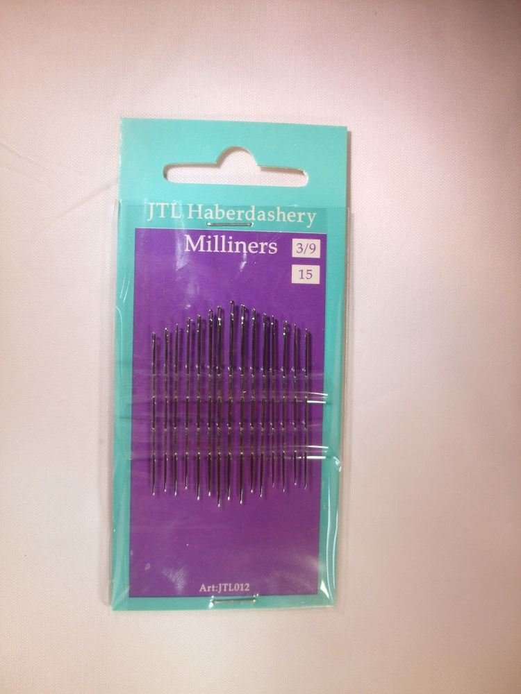 JTL HaberdasheryHand Sewing Needles - Milliners 3/9-15 Needles Per Pack