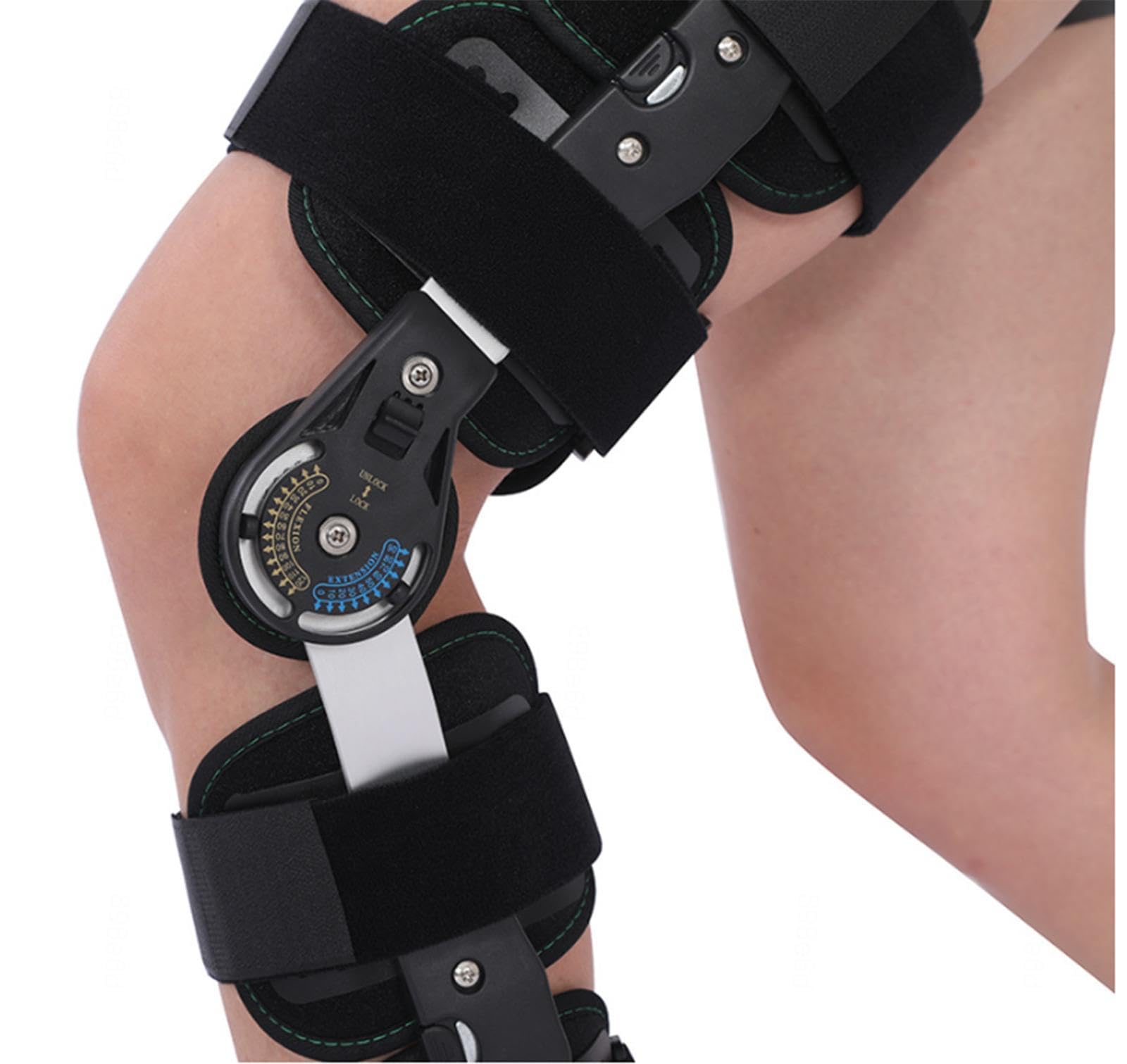 Rodillera con Bisagras Inmovilizador de Rodilla ROM Postoperatorio Rodillera Para Pierna con Estabilizadores Laterales Estabilizador Rotuliano Ortopédico Rodillera de Bloqueo