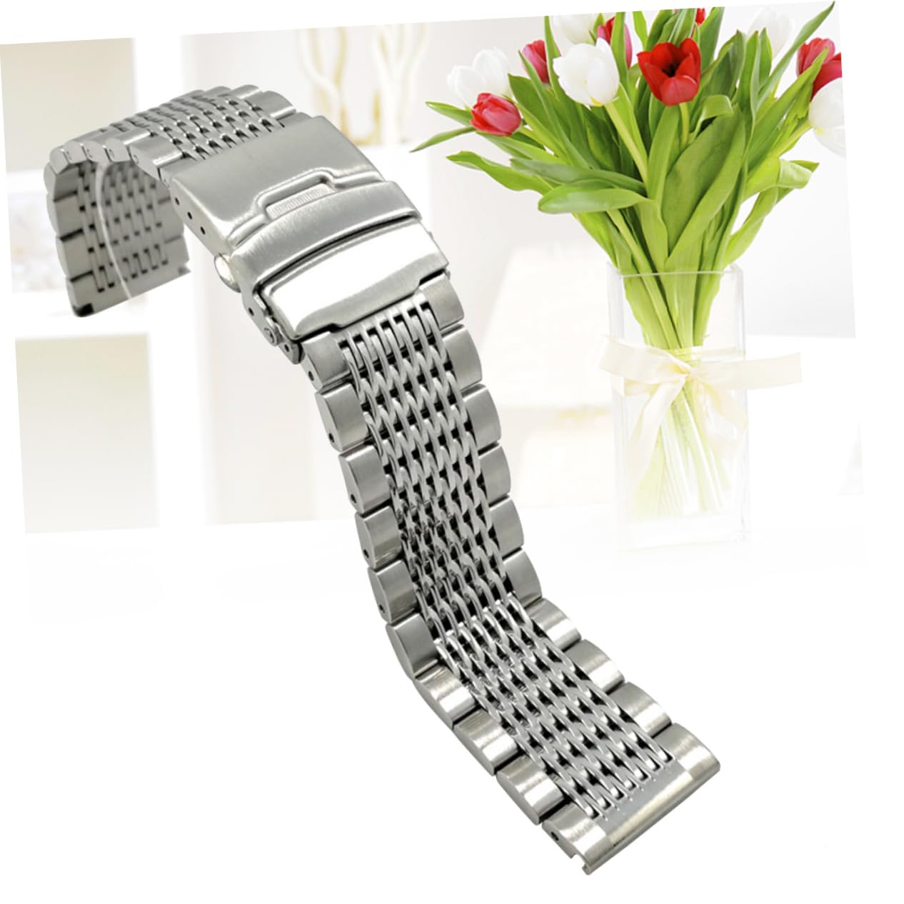 DOITOOL Bracelet de Montre 20 Mm Acier Inoxydable Design Ergonomique Finition Lisse Remplacement Homme