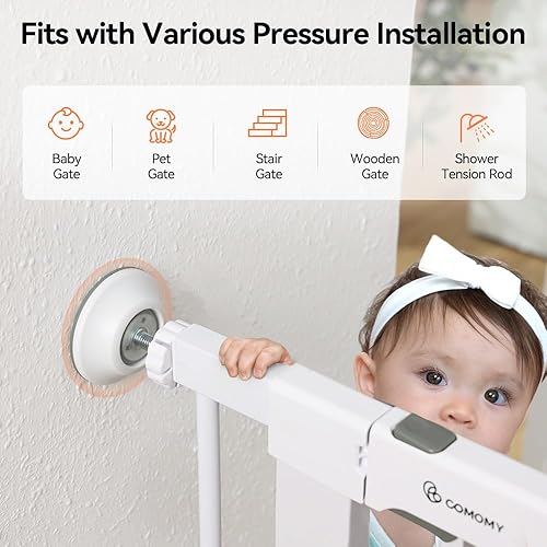 Miniatura 3 de COMOMY Paquete de 4 protectores de pared para puerta de bebé, extensor de puerta de seguridad para niños, protector de pared para puerta de bebé