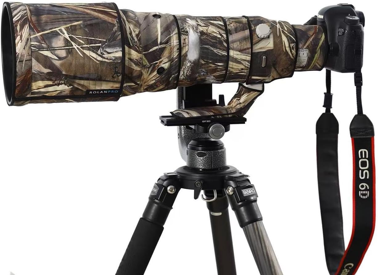 ROLANPRO Camouflage Lens Clothing Rain Cover for Canon EF 500mm F/4 L is II USM Lens Protection Sleeve Case-#39 Grass Camo Waterproof