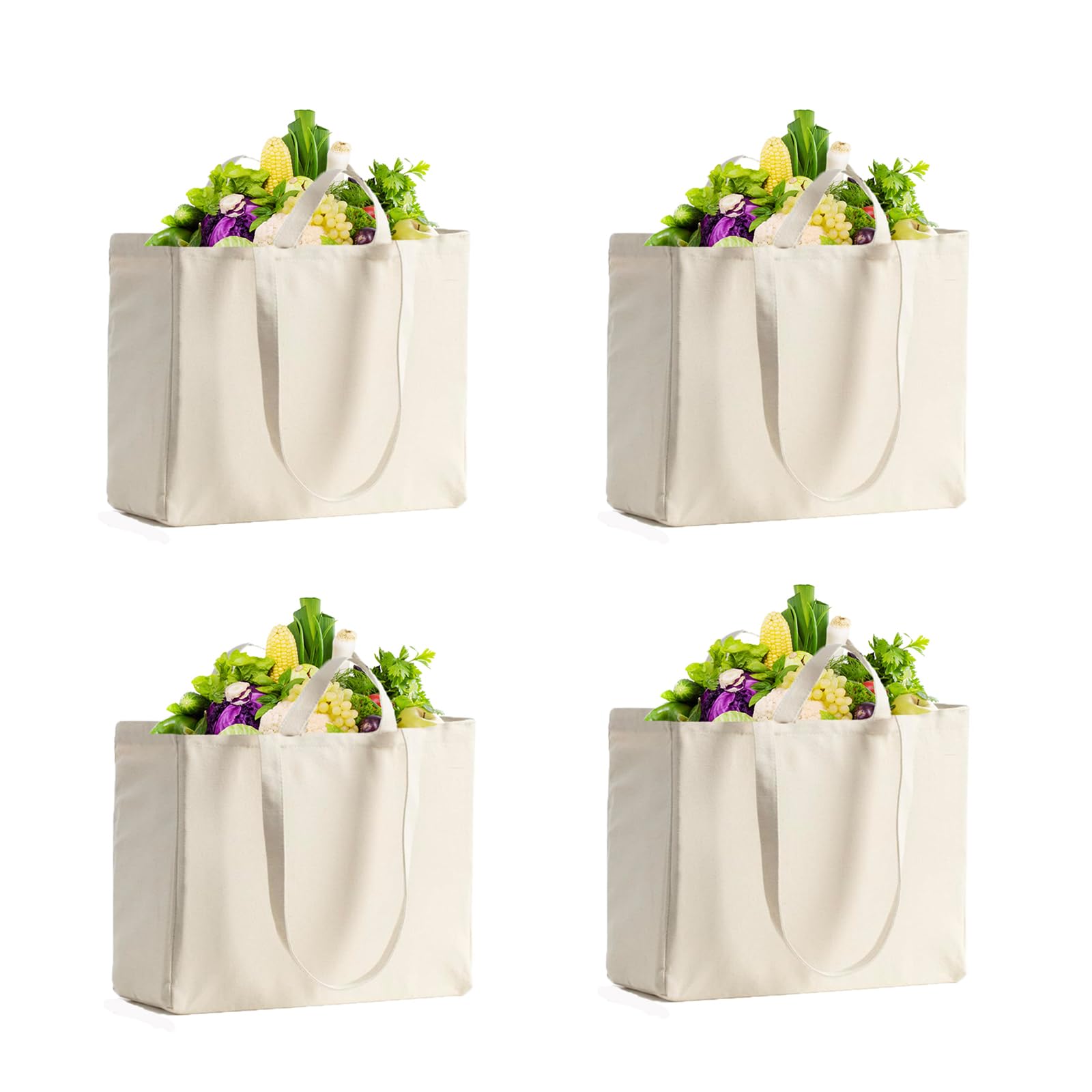 Bolsas reutilizables de lona con correa larga para el hombro y asa corta, plegable, resistente