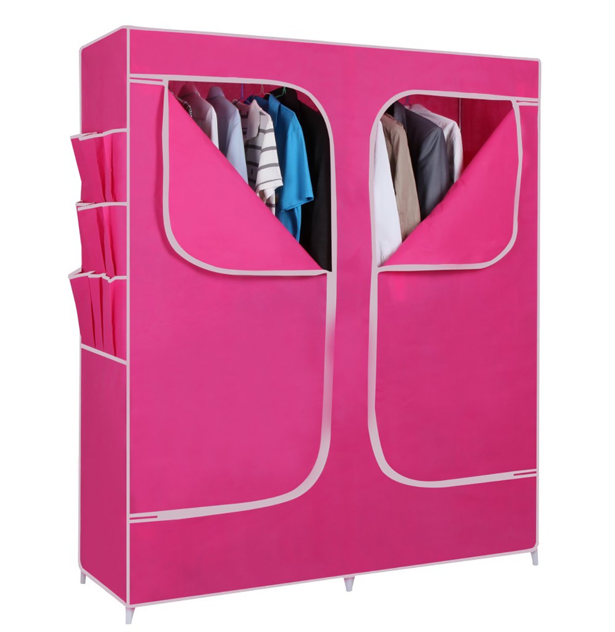 Everything Imported 5 feet (Pink) Folding Wardrobe Cupboard Almirah