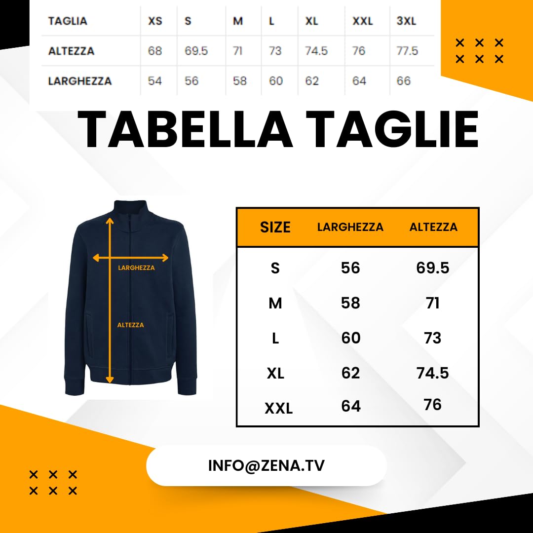 ZENA Felpa Personalizzabile Zip O.S.S. | OSS Blu Navy | Assistenza Sanitaria - Pubblica | Made in Italy | F4