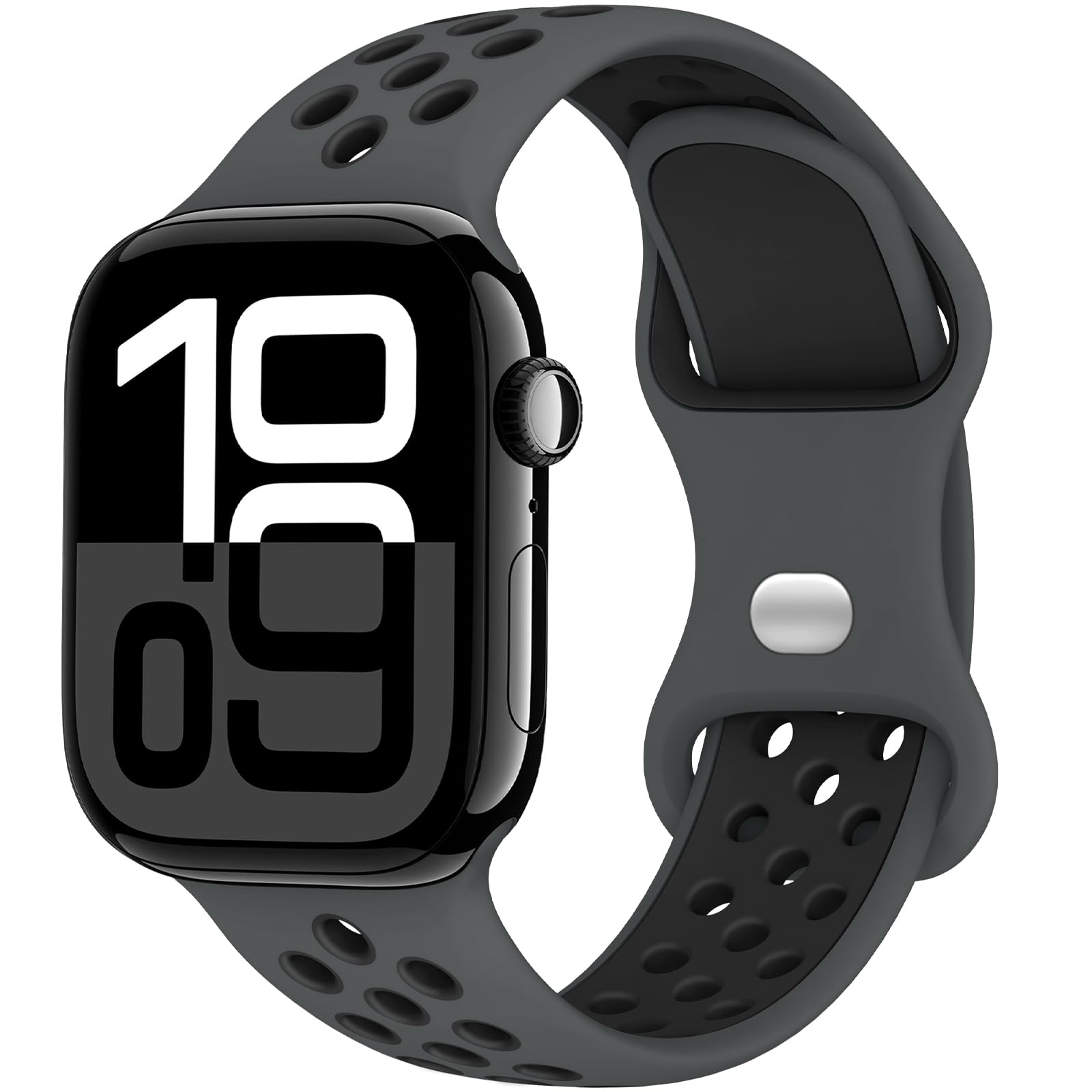 Yoohoo Sport Armband Kompatibel mit Apple Watch 46mm 45mm 44mm 42mm 41mm 40mm 49mm 38mm, Por?ses Atmungsaktiv Silikon Band f¨¹r iWatch SE Ultra 11 10 9 8 7 6 5 4 3 2 1 Damen Herren