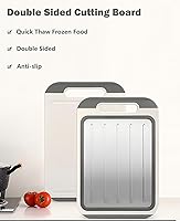 Vista 3 de Tabla de cortar de doble cara, tabla de cortar de acero inoxidable 304 para cocina, tabla de cortar grande, tabla de cortar de grado alimenticio