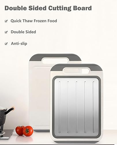 Miniatura 3 de Tabla de cortar de doble cara, tabla de cortar de acero inoxidable 304 para cocina, tabla de cortar grande, tabla de cortar de grado alimenticio,