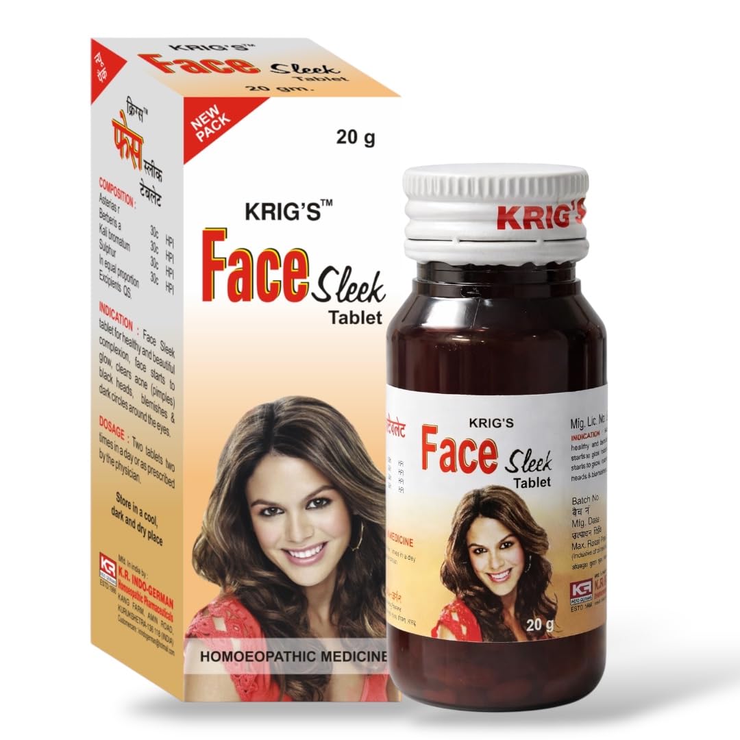 KRIG'S Face Sleek Tablet Homeopathic Restorative Skin Care Tablets - 20gm Pack of 2 Bottles-picture-14