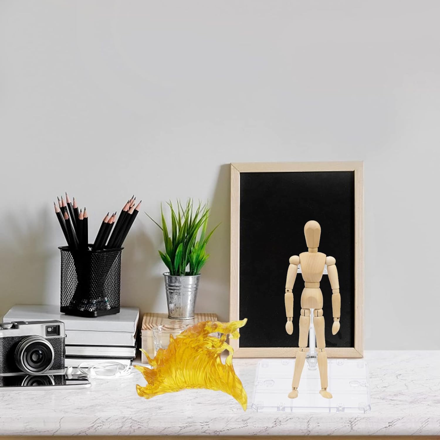 iplusmile Flame Effect Bracket with Adjustable Action Figure Stand Fire Effects Model Display Rack for Collectible Toys 4.00X3.74X2.95 Inch Diy Assembly