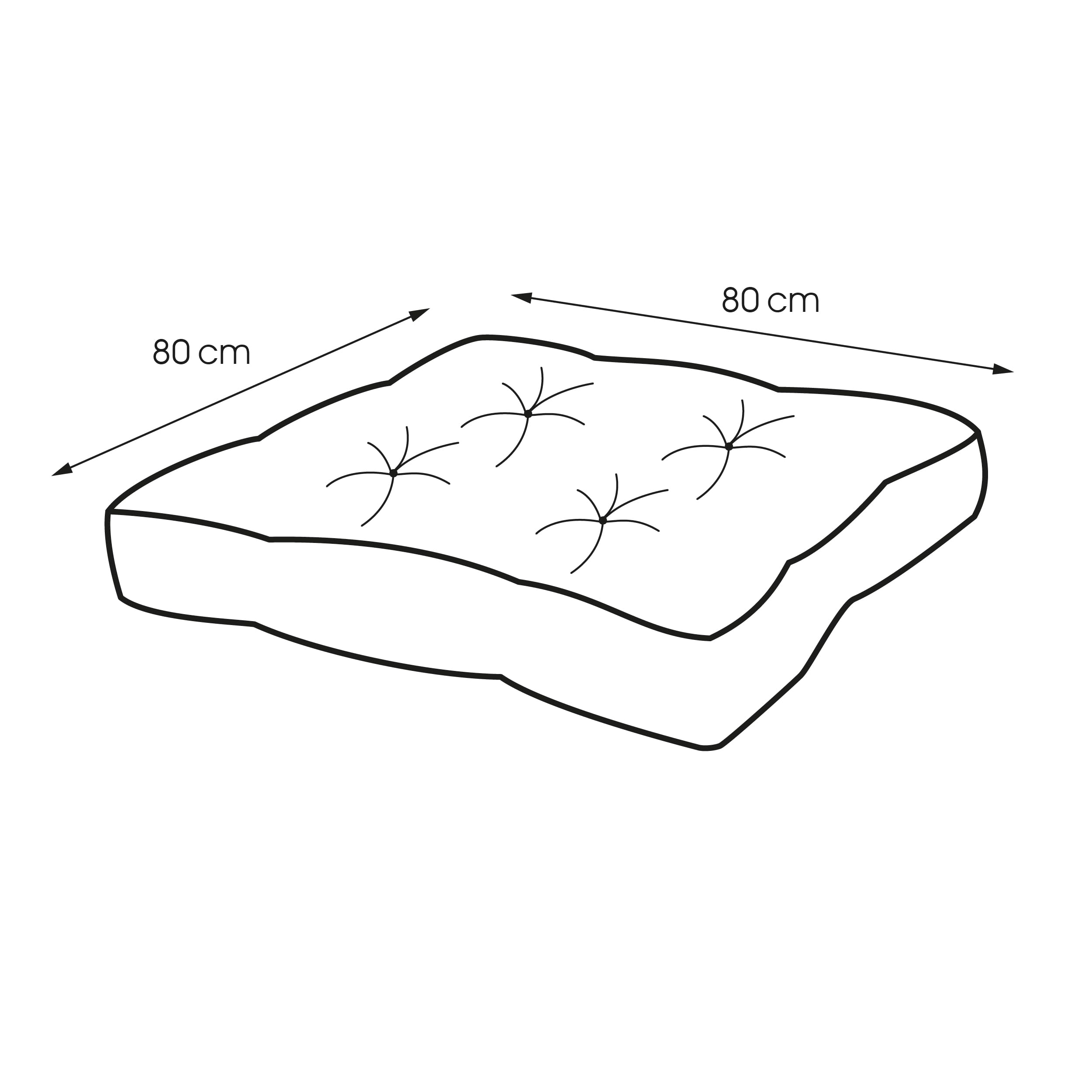Spatium Cojines para Palets, Funda 100% Extraíble, Impermeable, Resistente a Los Rayos UV, para Exterior/Interior, Tapizado de palets (Cojín de Asiento 80x80, patrón de Flores: Pradera)