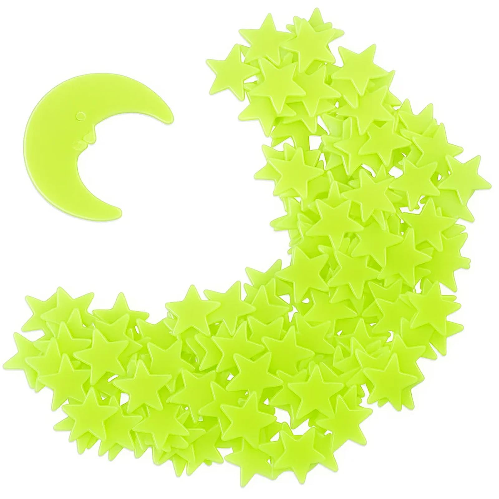 201PCS Glow in The Dark Stars and Moon Stickers, Removable Wall Decals for Kids Room Nursery, Party Decor