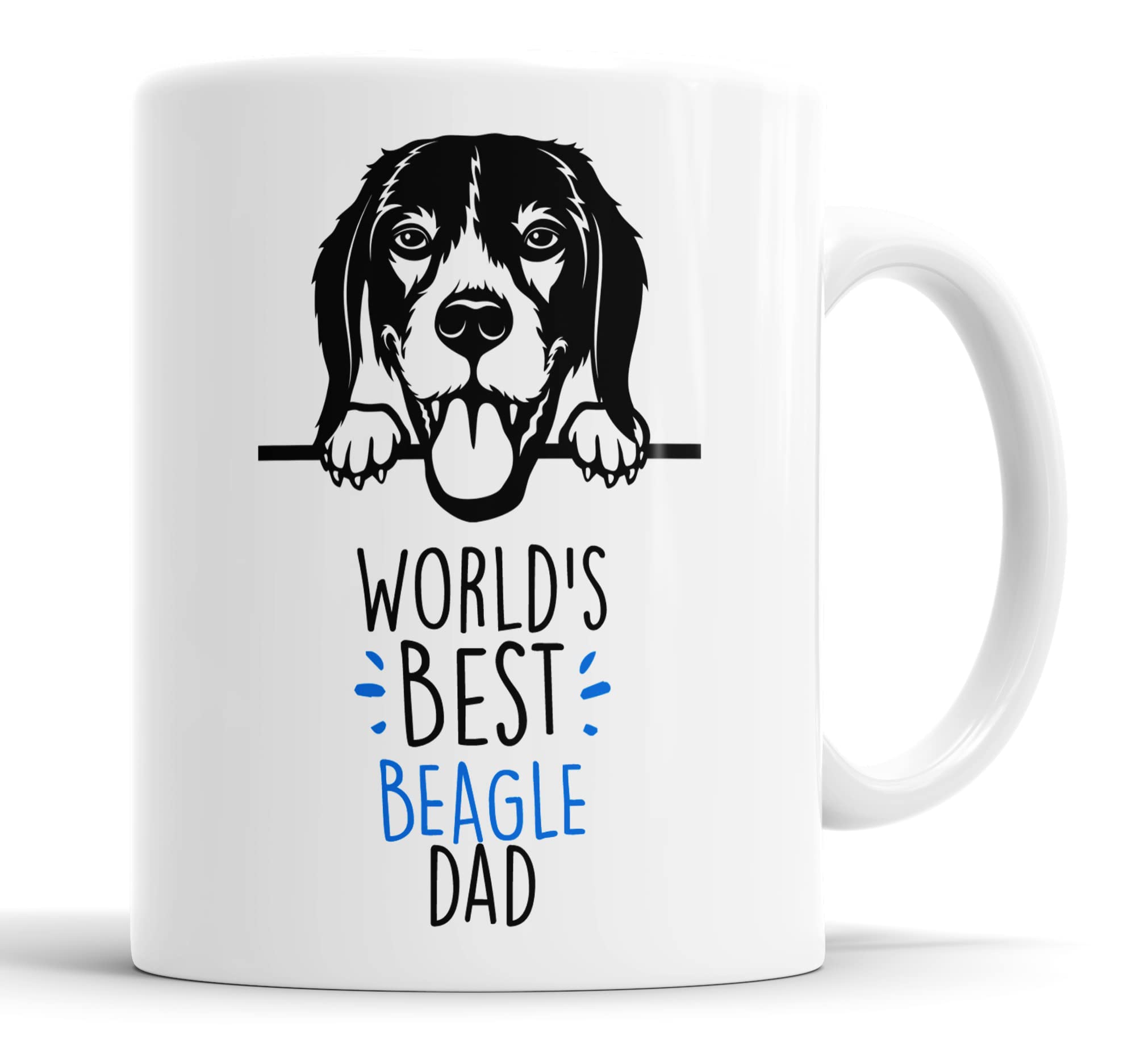 Faithful Prints Beagle World's Best Dad Mug Dog Dad Beagle Dad Cup Friend Funny Gift for Birthday Christmas, Beagle Mug