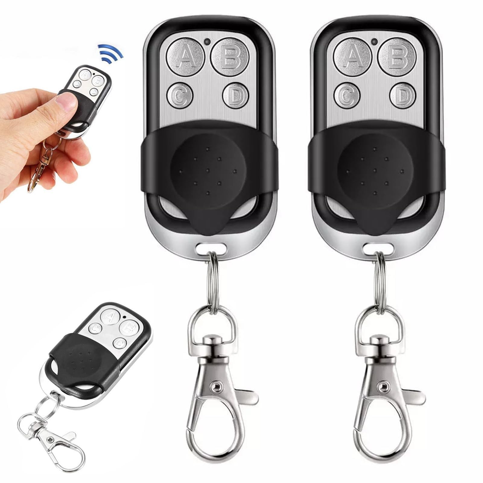 Fernbedienung Garagentor, 2 Stück 433 MHz Universal Fernbedienung Klonen, Garagentoröffner Kompatibel mit Marantec, Handsender 433 MHz, für Schalter Licht, Garagentor Autos, Rollladenschalter