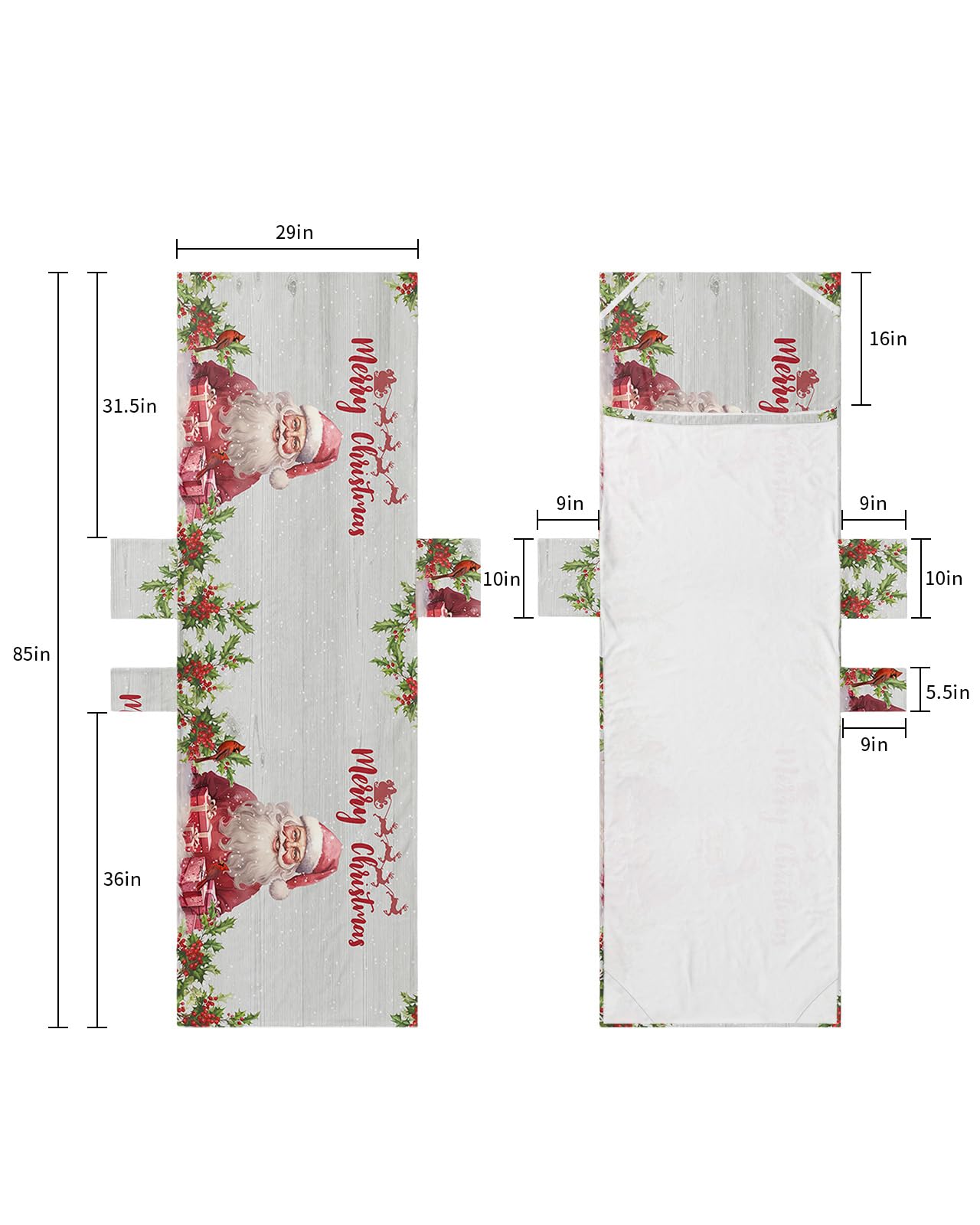 Pink Santa Christmas Beach Lounge Chair Towel Cover, Soft Chaise Lounge Towel with Side Pockets Patio Pool Chairs Cover for Beach/Pool Sunbathing 29x85 Xmas Tree Berry Winter Snowflake Gifts