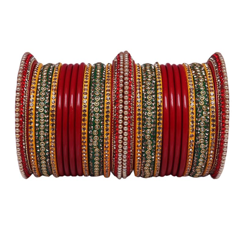 TAJ BRIDAL STORE Rajasthani Traditional Lac Bangles Set Multi Color Design Lac Chura (B0CH6NBXFQ) Amazon Price History, Amazon Price Tracker