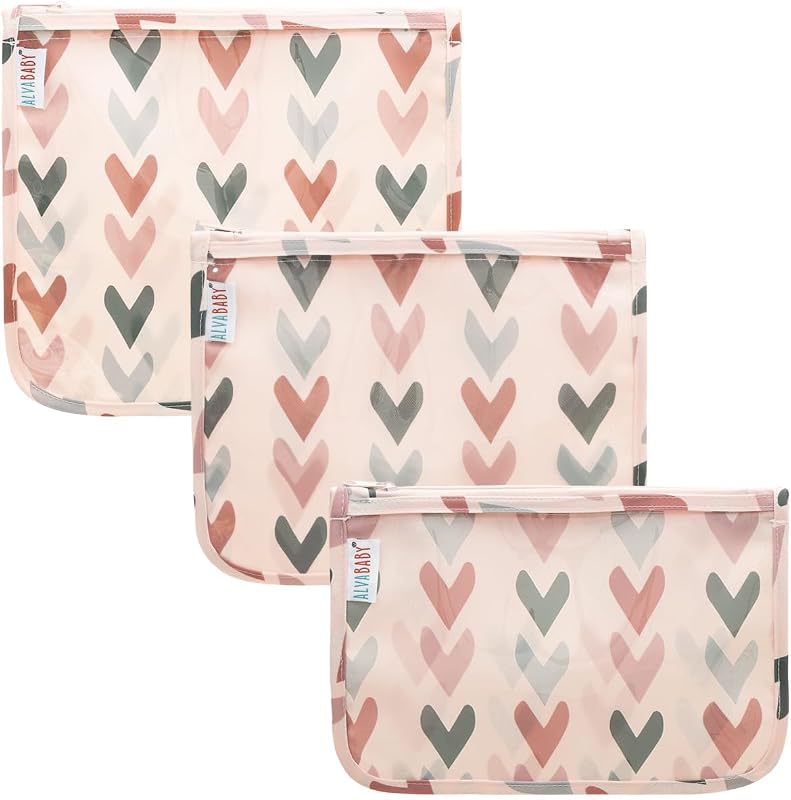Necessaires transparentes ALVA com zíper, TPU, 3 tamanhos, Pacote com 3