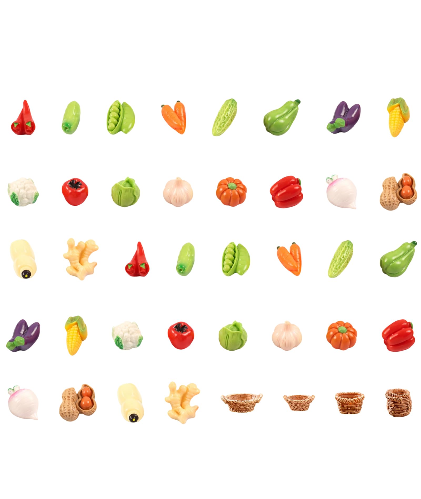 40 PCS Miniature Food and Dollhouse Plants Set, Miniature Decorative Items for Miniature Display and Garden Decoration, Miniature Fruits and Vegetables Collection-image-45