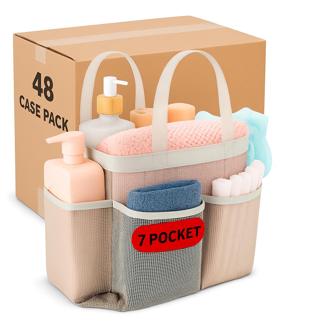 Handy Laundry Mesh Shower Caddy Bag - Collapsible Portable Bathroom Organizer for Travel - Easily Carry Organize Bathroom