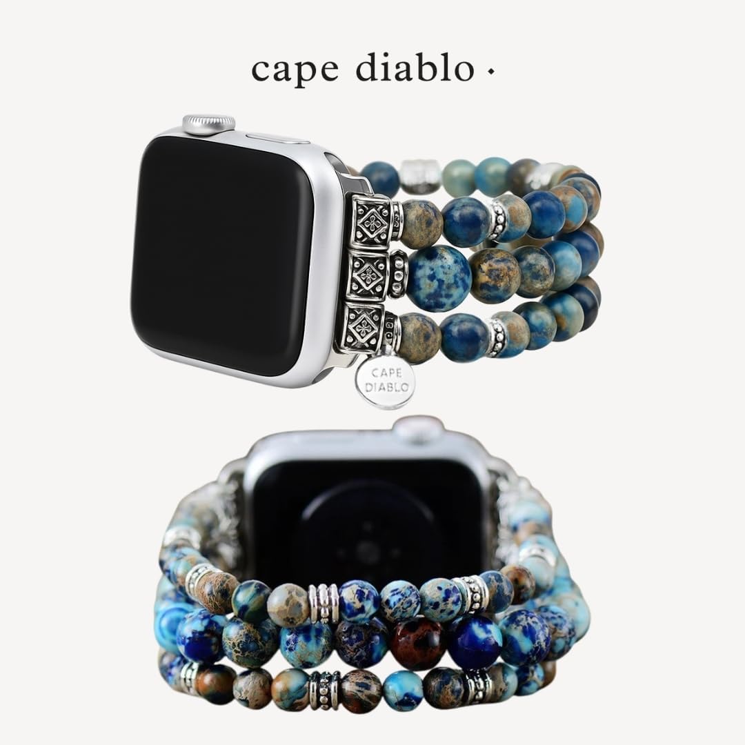 Cape Diablo Smart Watch Band for Women - Handmade Gemstone Strap - Compatible with 38mm-45mm Apple Faces