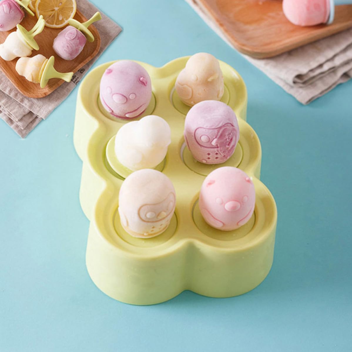 TOYANDONA Moules à Glace en Silicone 4 Pièces Forme Animale Réutilisables pour Fabrication DIY Pratique et Rangement Facile