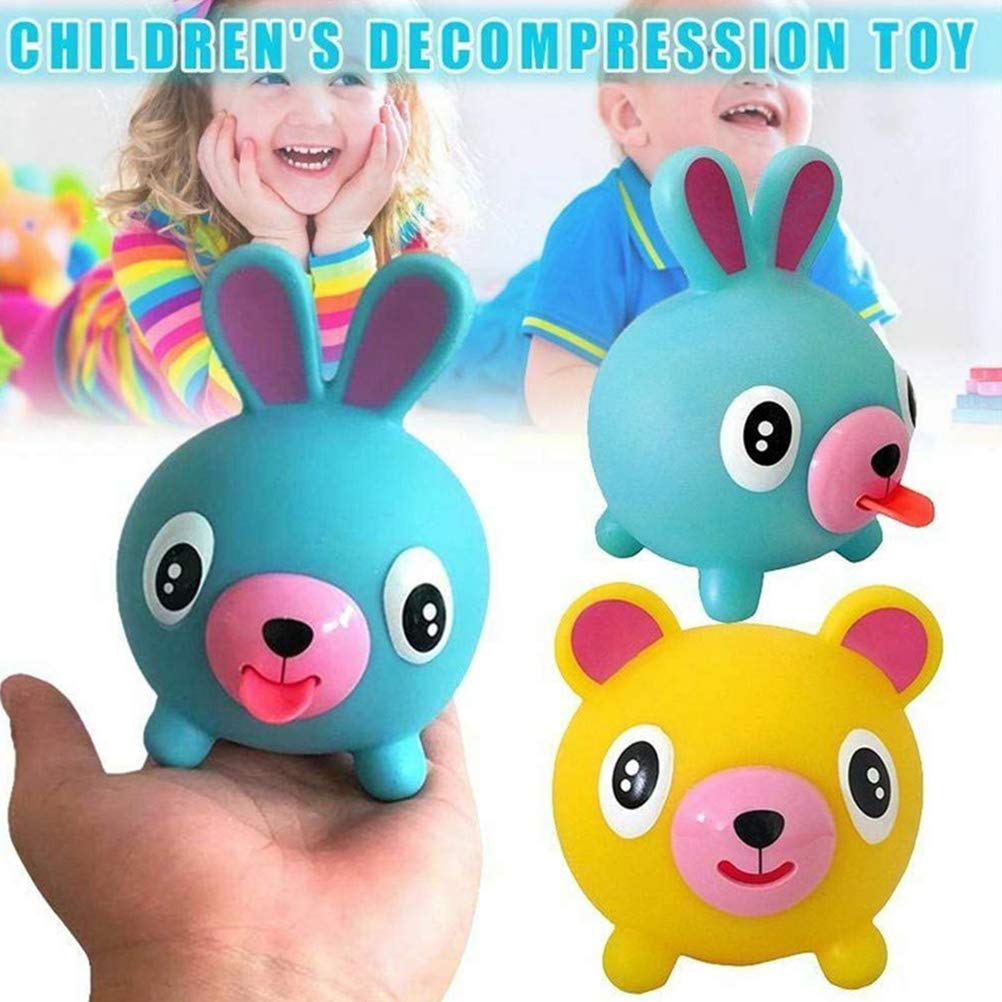 Tianbi Purple Animal Squeeze Toy, Talking Tongue Out Stress Relief Fidget Hand Ball, All Ages, Unisex, Purple Pig, 9.5 cm x 7 cm - Image 4